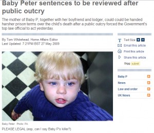 Telegraph story on the death of Baby Peter