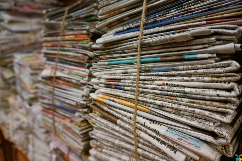 A pile of newspapers - photo by Pexels from Pixabay and used under the Pixabay license