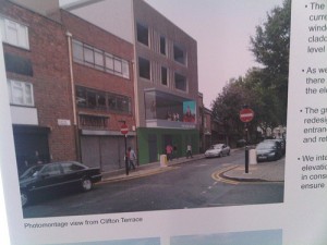 Clifton Terrace, Finsbury Park: mock-up of new theatre