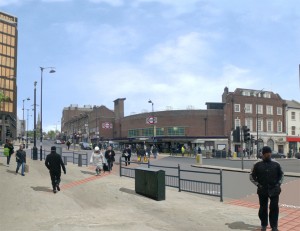 Wood Green: view of proposed diagonal crossing