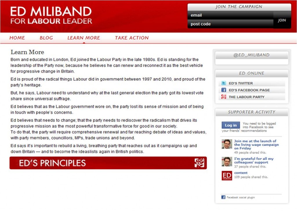 Ed Miliband - principles section