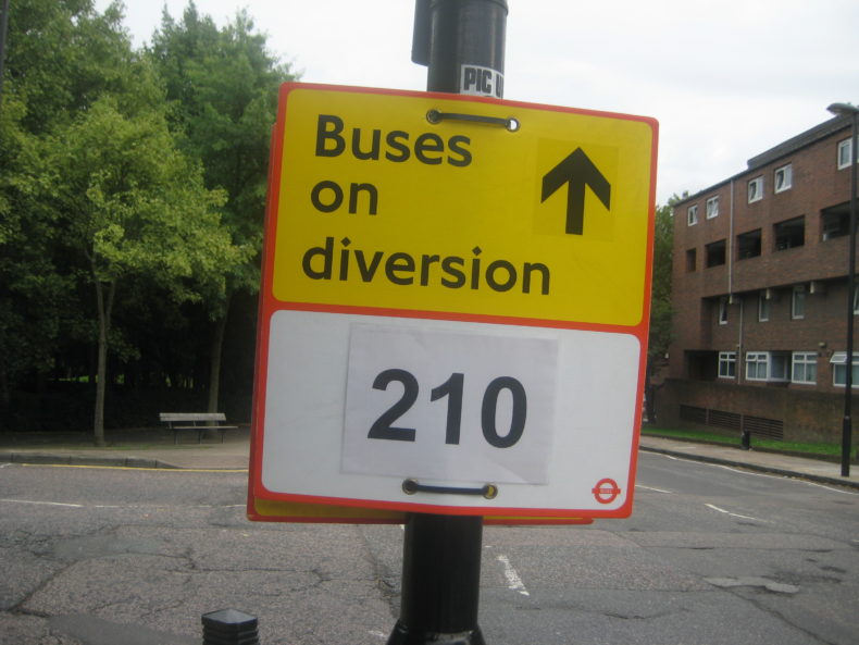 210 bus route on diversion