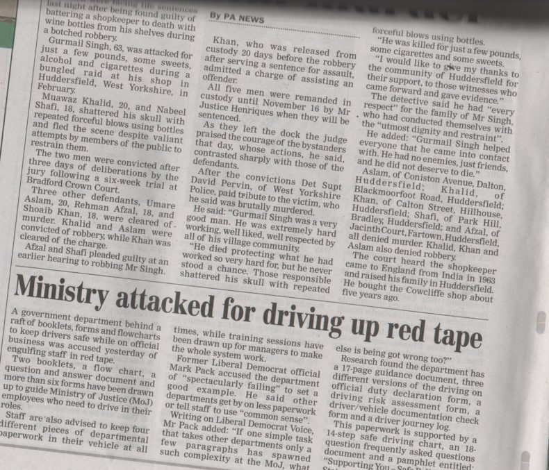 More coverage for Ministry of Justice driving story - Eastern Daily Press