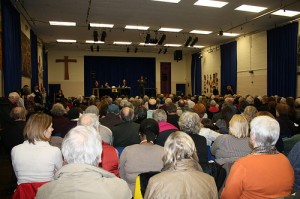 A public meeting. Photo courtesy of Lynne Featherstone http://www.flickr.com/photos/lynnefeatherstone/4408258591/