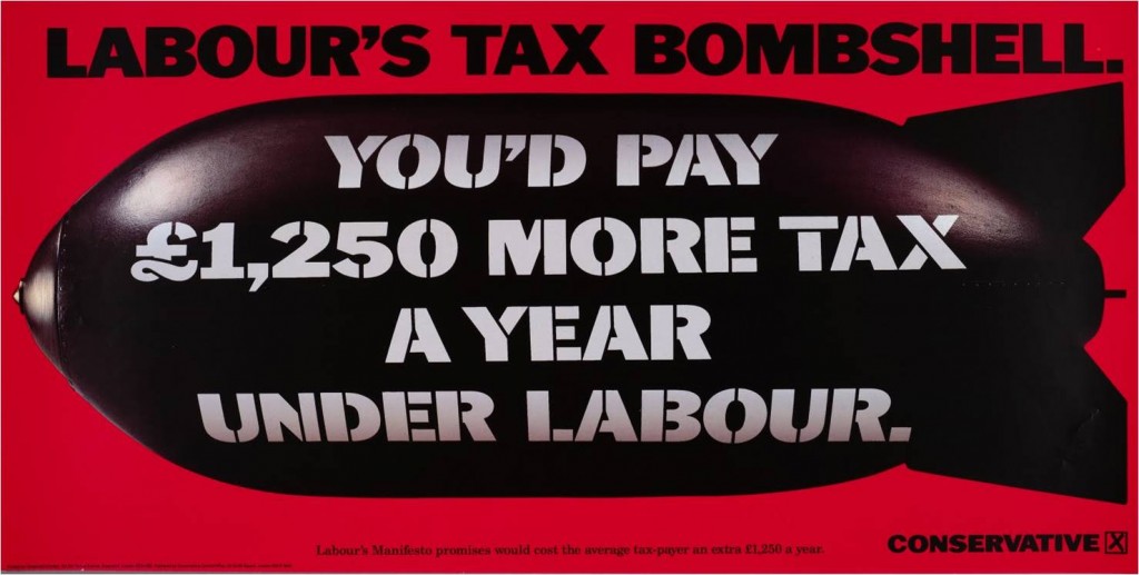 Labour Tax Bombshell billboard poster - 1992 general election