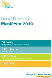 Lib Dem manifesto cover