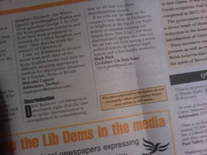 Letter from Mark Pack in Liberal Democrat News