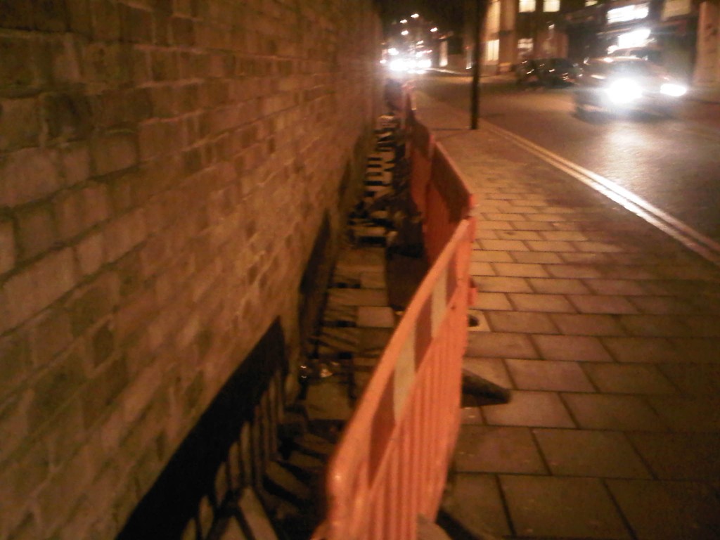 Pavement work, junction of Hornsey Road and Porter Square