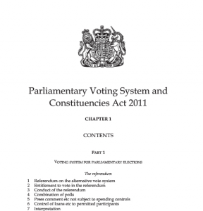 Parliamentary Voting System and Constituencies Act 2011