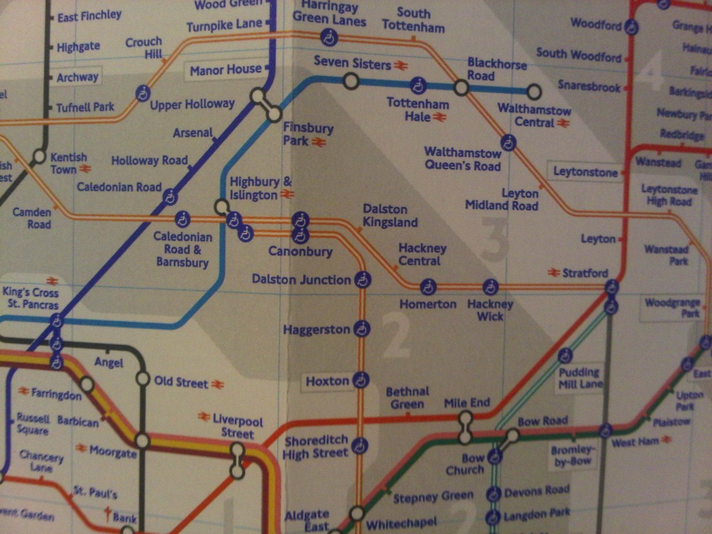 London Underground Tube Map - Highbury & Islington detail