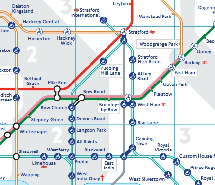 DLR section of new London Tube map