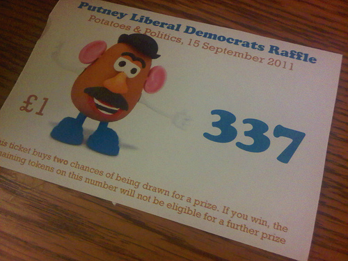Putney Lib Dems raffle ticket