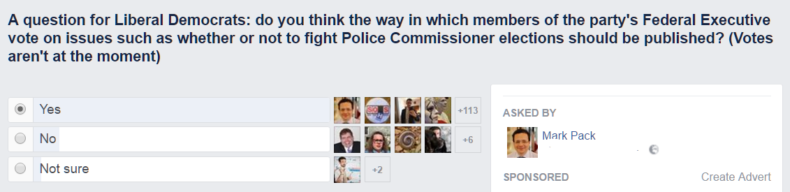 Facebook Poll On Elected Police Commissioners