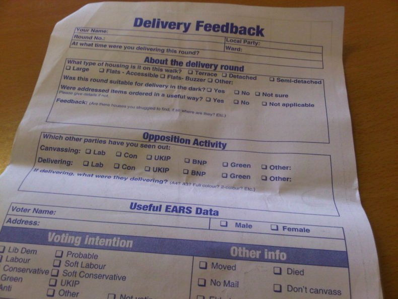 Delivery Feedback Sheet - Feltham & Heston by-election