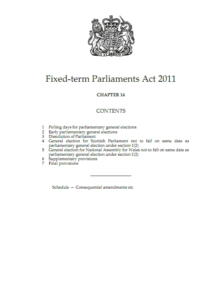 The cover of the Fixed Term Parliaments Act