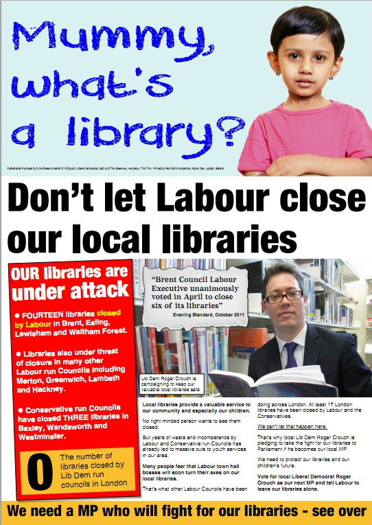 Roger Crouch A3 leaflet: Feltham & Heston Parliamentary by-election