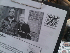 Camden Lib Dems leaflet with QR code