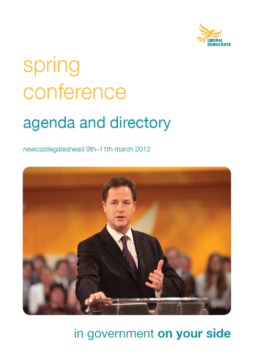 Lib Dem spring conference agenda cover