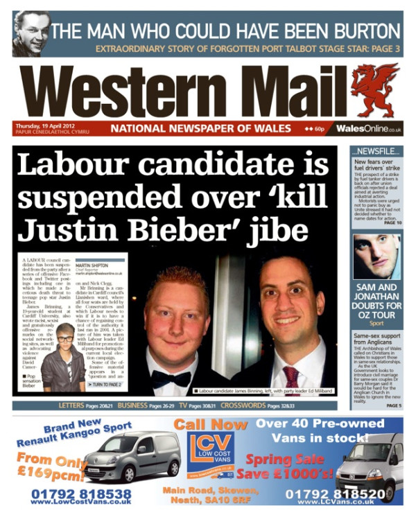 Labour Candidate Suspended Over Justin Bieber Death Comments
