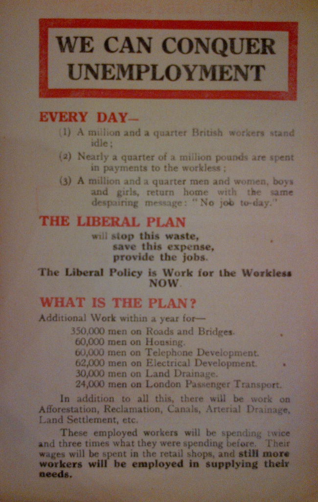 1929 Liberal Party leaflet (front) We Can Conquer Unemployment
