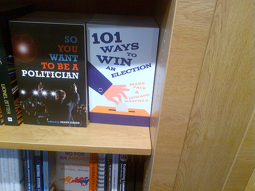 101 Ways To Win An Election on the shelf in a bookshop