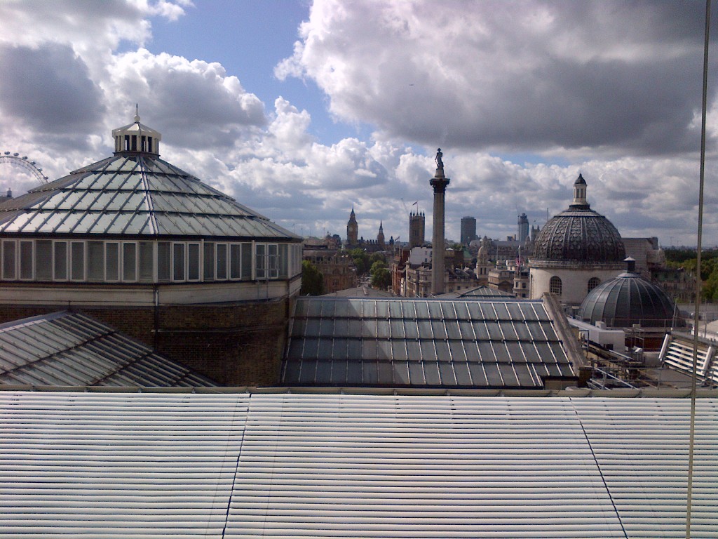 View from National Portrait Gallery cafe over Trafalgar Square