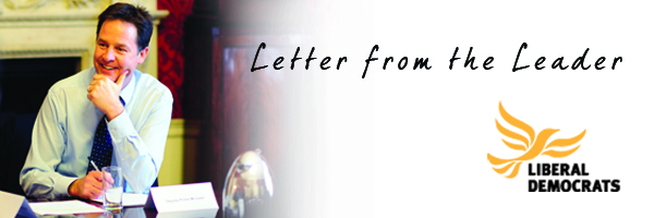 Letter from Nick Clegg - email header