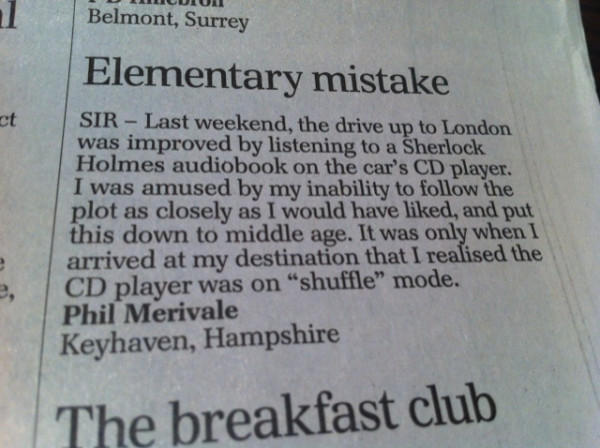Elementary mistake - Telegraph letter via @ThePoke