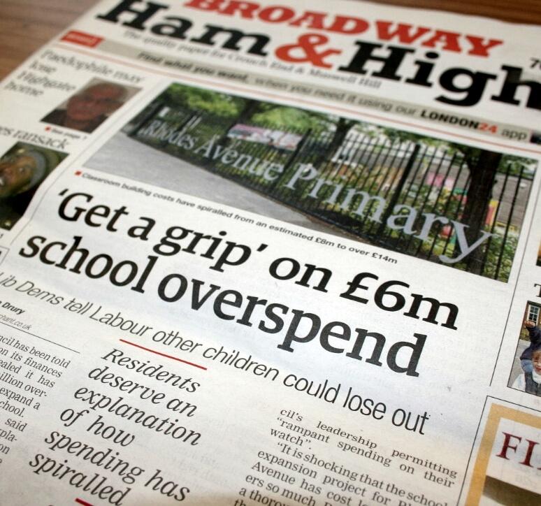 Broadway Ham and High - overspend on school work by Haringey Council