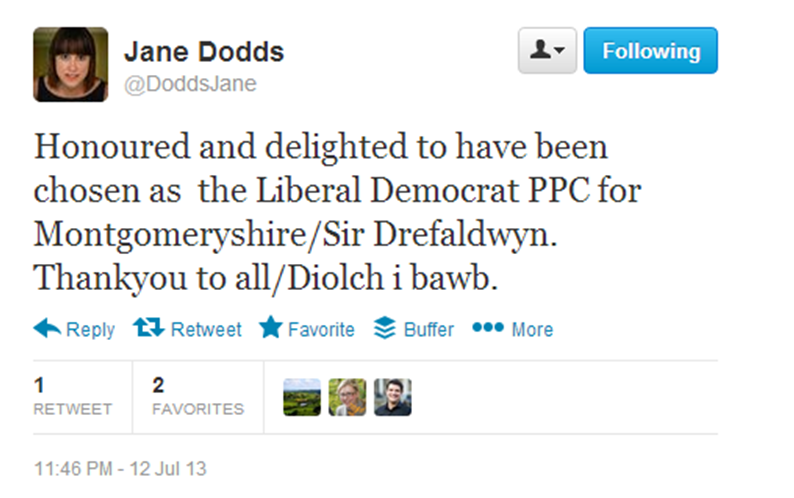 Jane Dodds selected for Montgomeryshire