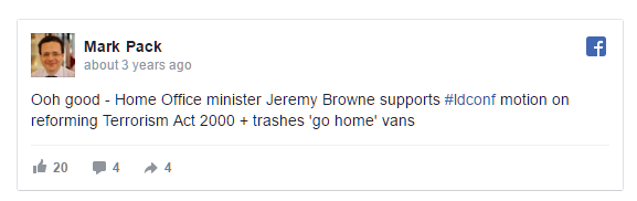 Facebook Status On Conference Speech By Jeremy Browne