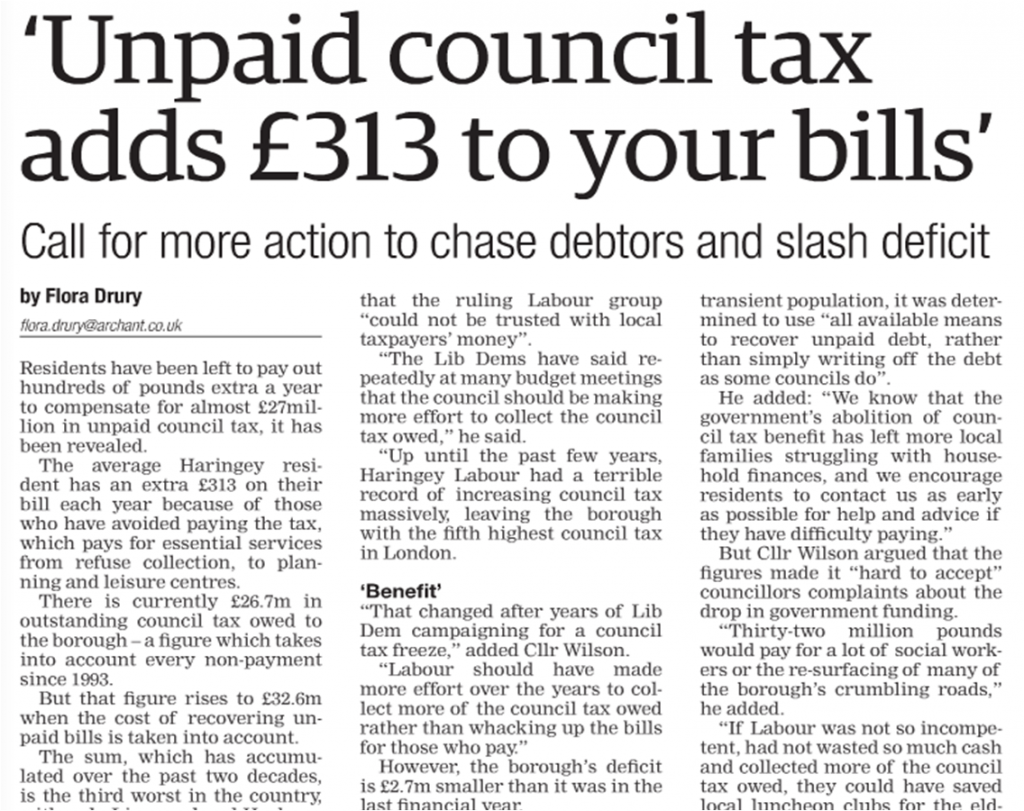 Unpaid Council Tax