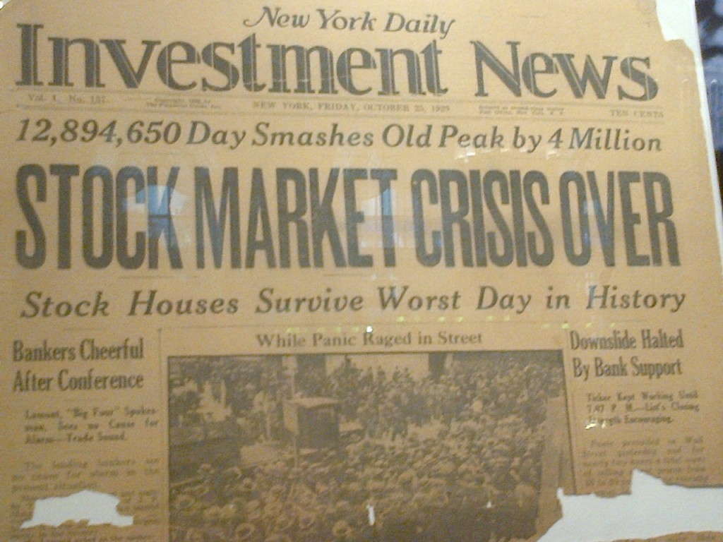 New York Daily fails to predict the stock market crash of 1929