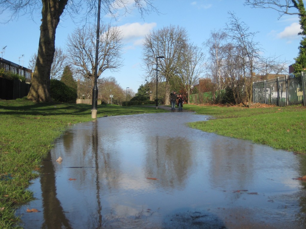 Flooded path in Bounds Green