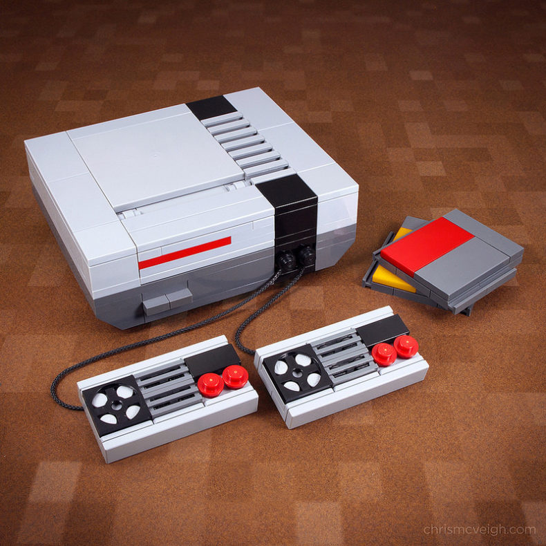 Games console made from Lego