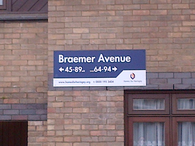 Braemar Avenue - road name spelt wrong