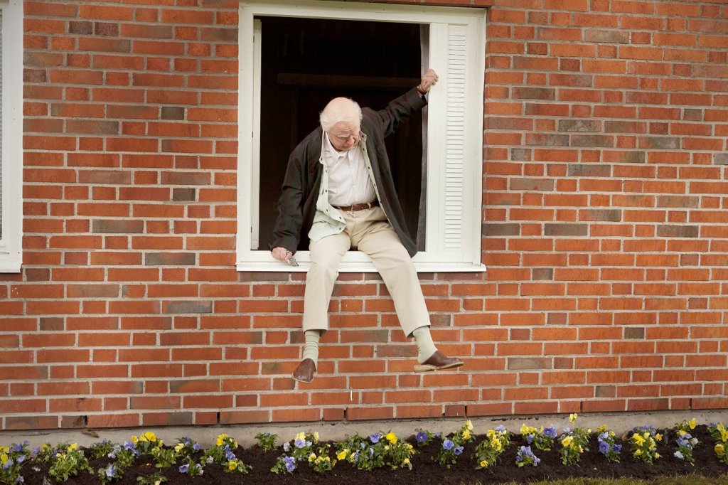 The Hundred-Year-Old Man Who Climbed Out The Window And Disappeared  - star climinbing out of a window