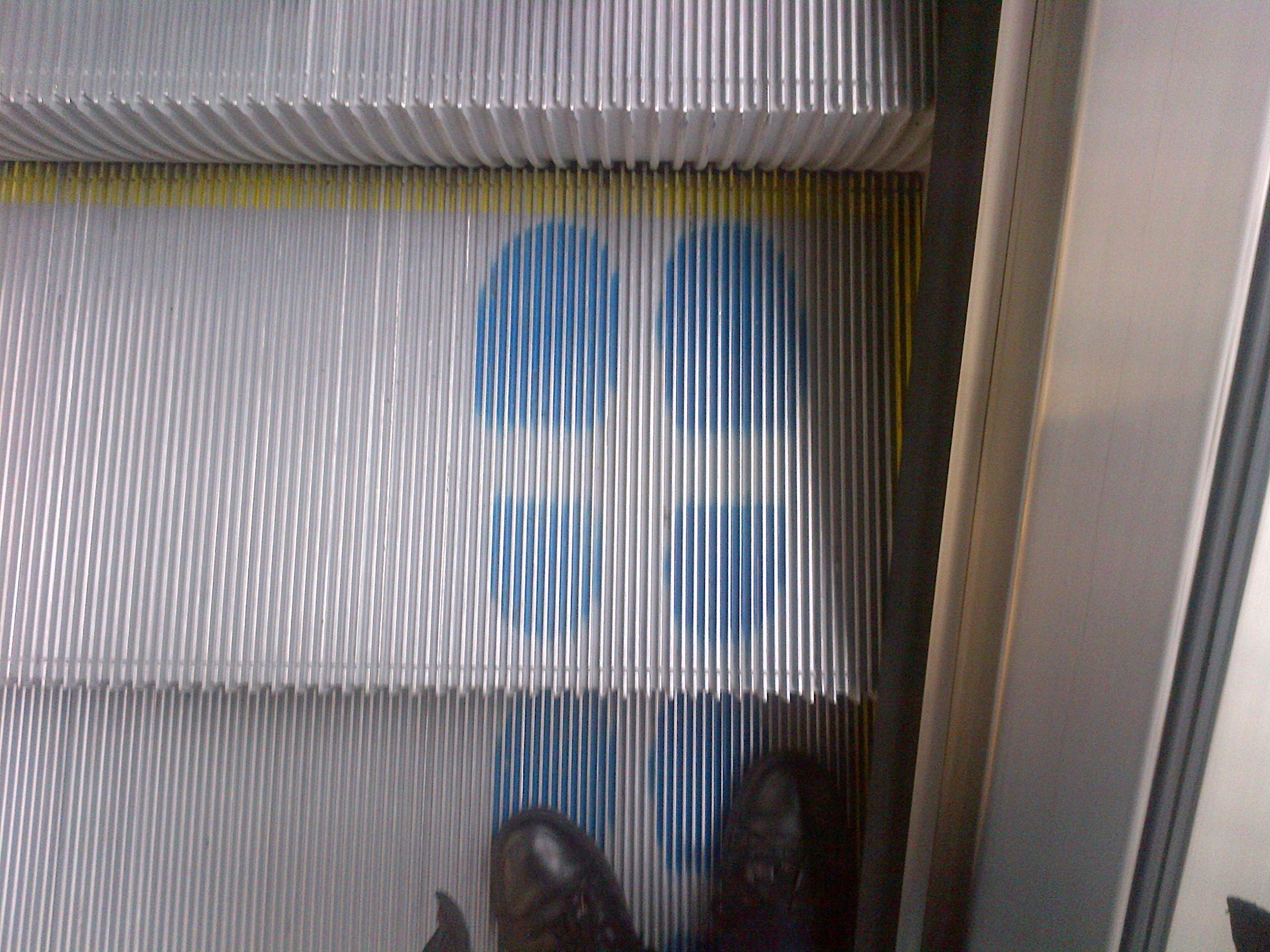 Escalators at St Pancras Station, London
