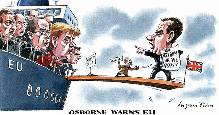 Osborne warns EU - cartoon