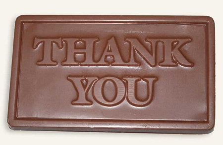 Thank You chocolate. Image courtesy of http://www.krausescandy.com