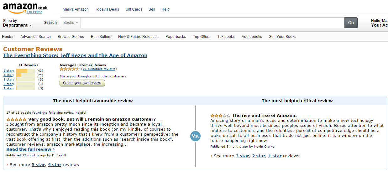 amazon book reviews uk