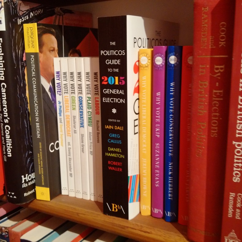 British politics books on my shelf at home