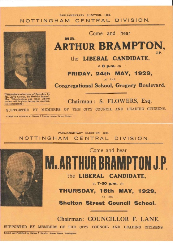 Nottingham Central Liberal leaflets 1929