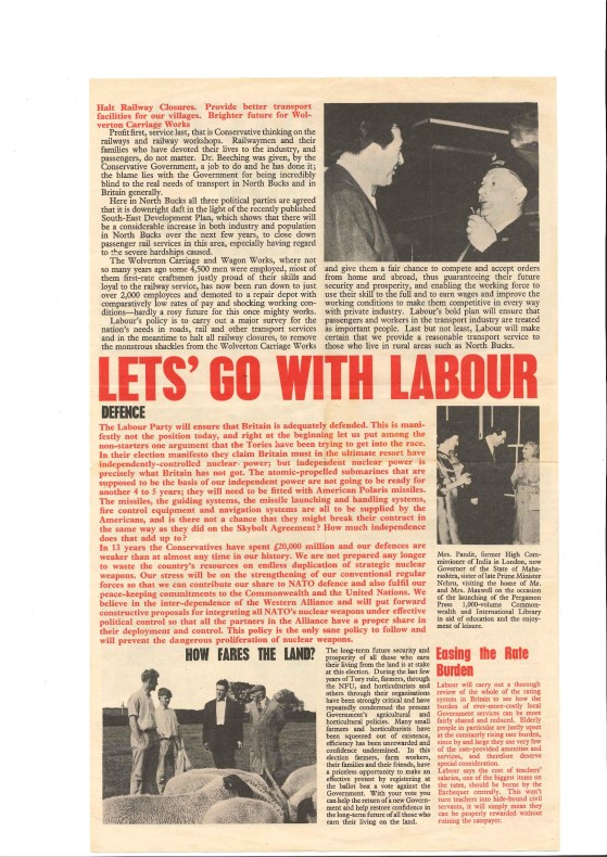Robert Maxwell 1964 Labour election leaflet - Buckingham - p2