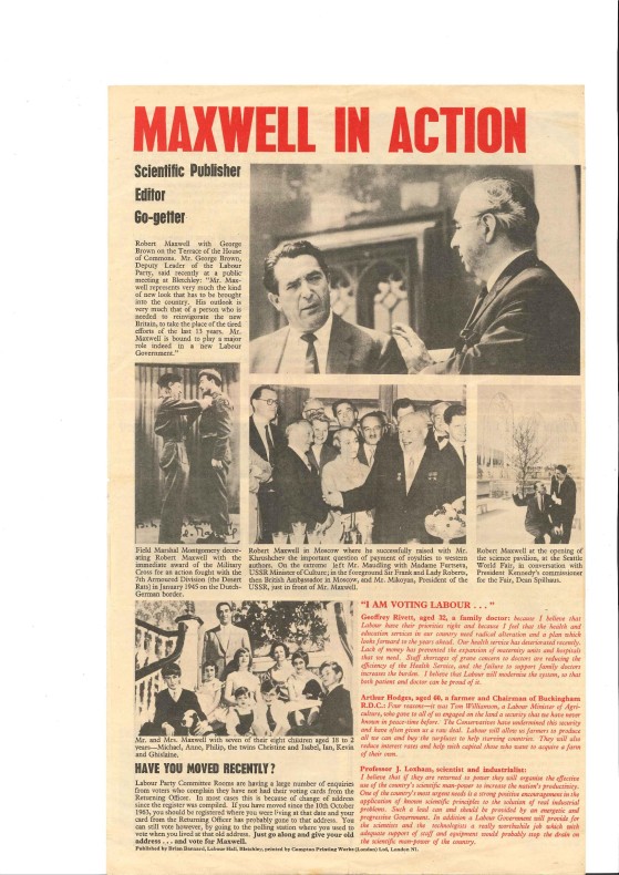 Robert Maxwell 1964 Labour election leaflet - Buckingham - p4