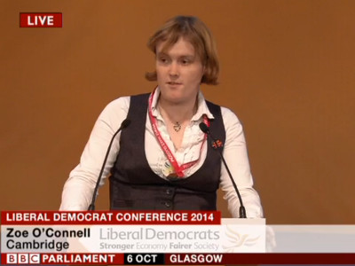 Zoe O'Connell - equalities speech at Lib Dem conference