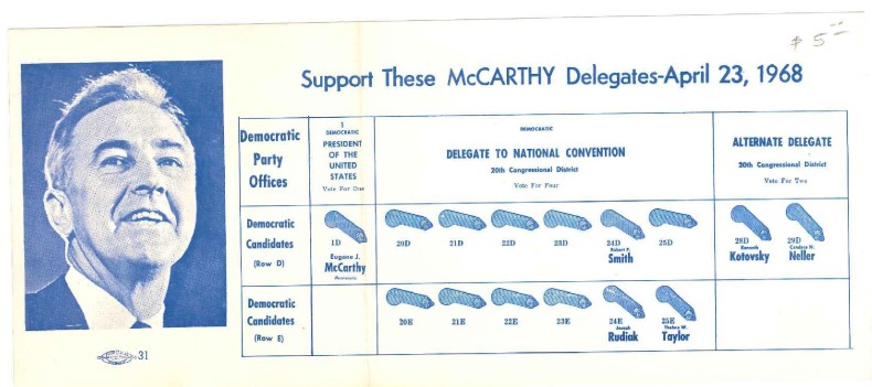Eugene McCarthy 1968 leaflet