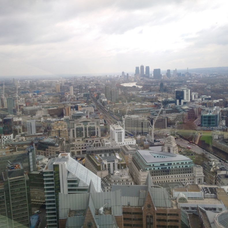 View out from 20 Fenchurch Street: Canary Wharf