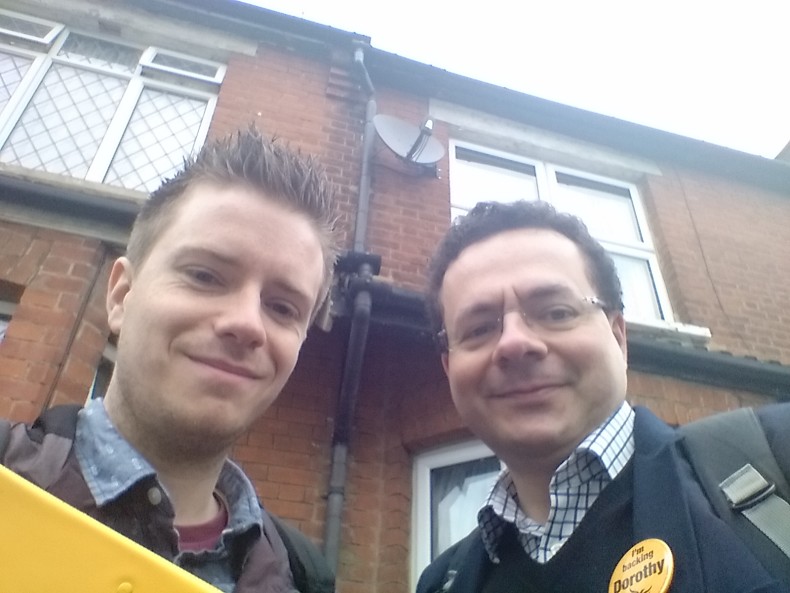 Campaigning in Watford with Robbie Laird