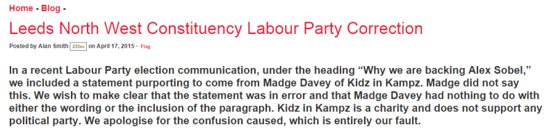Labour Leeds North West apology